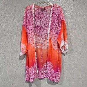 In Bloom Jonquil Kimono Wrap Robe Lace
